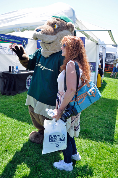 bear mascot and Ilse Blahak